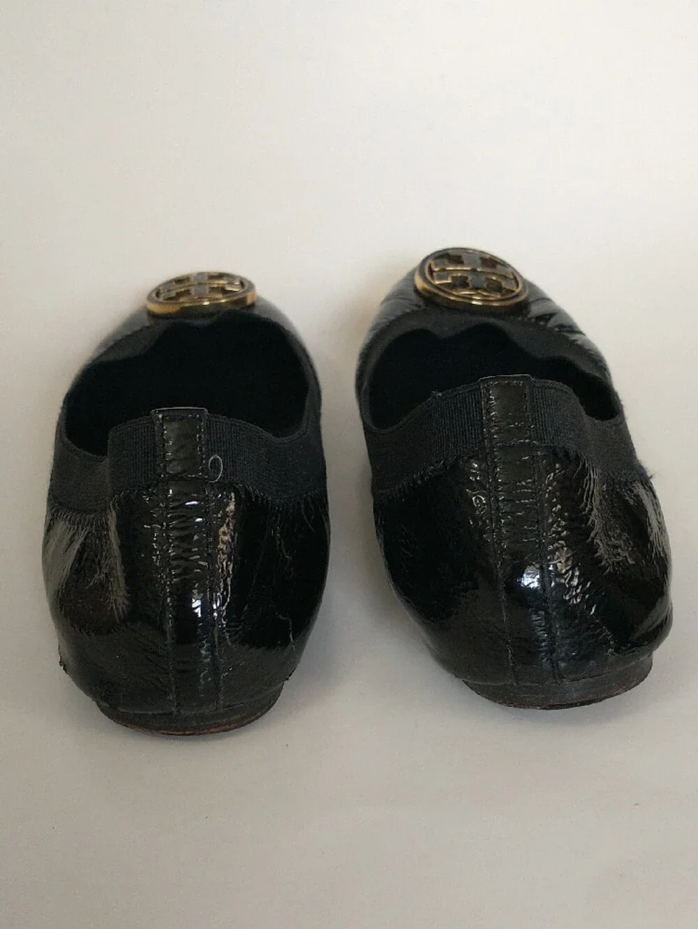 Tory Burch Women’s Black Patent Leather Logo Ballet Flats. SIZE 6.5